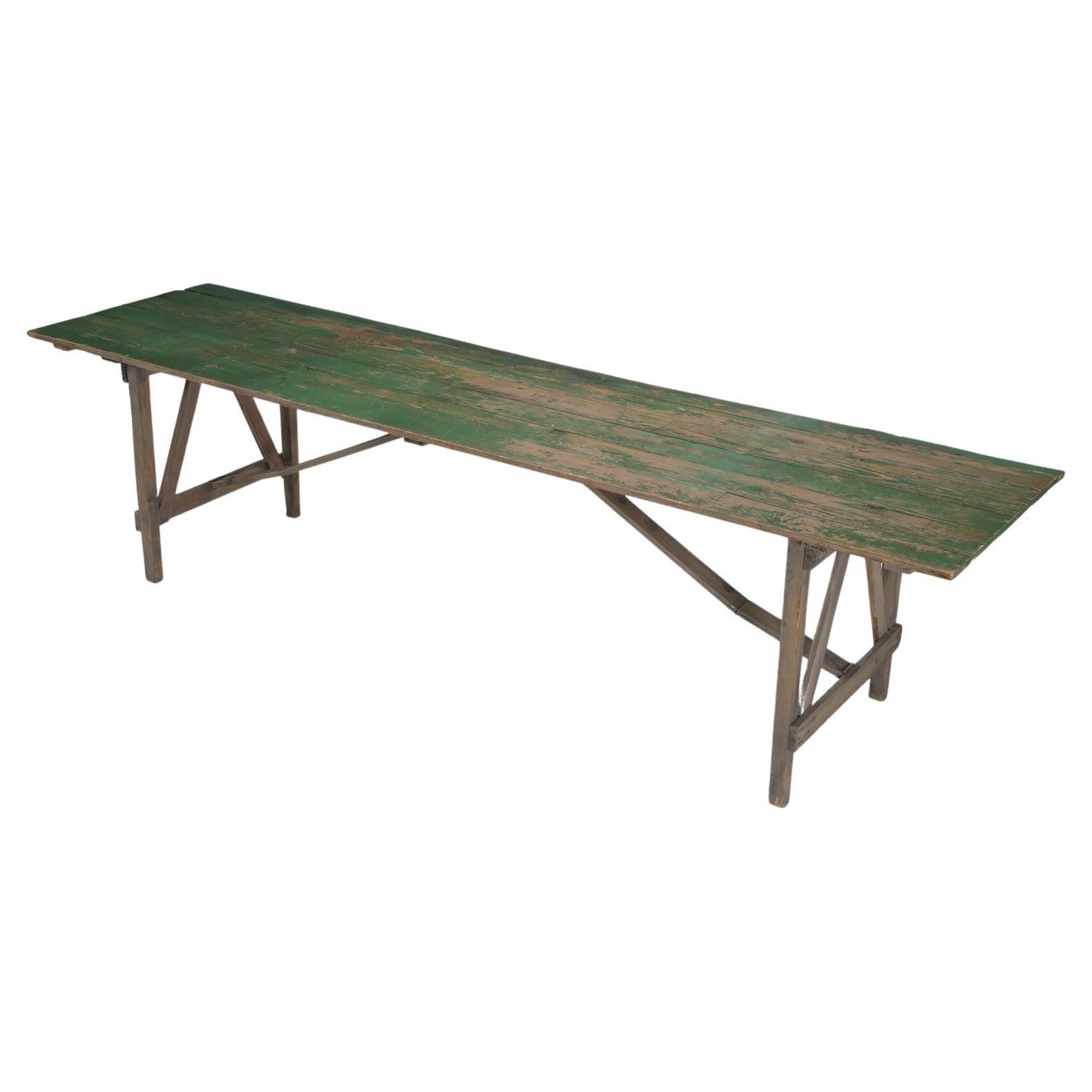 Rustic Northern Wisconsin Farm Table, Original Paint Long and It Folds Flat