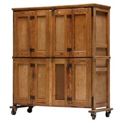 Rustic Oak Bakery Cabinet, Europe, 20th Century