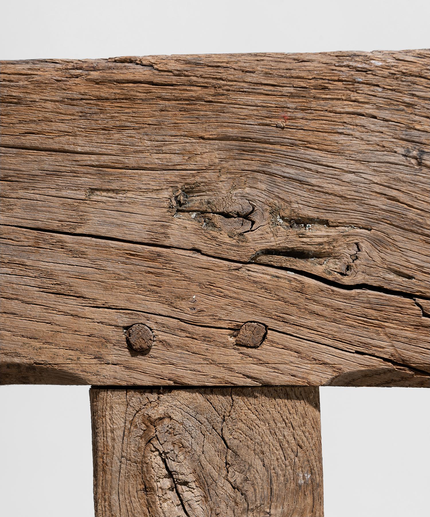 19th Century Rustic Oak Bench
