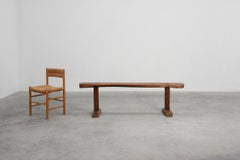 Rustic oak bench, France, Mid 19th century