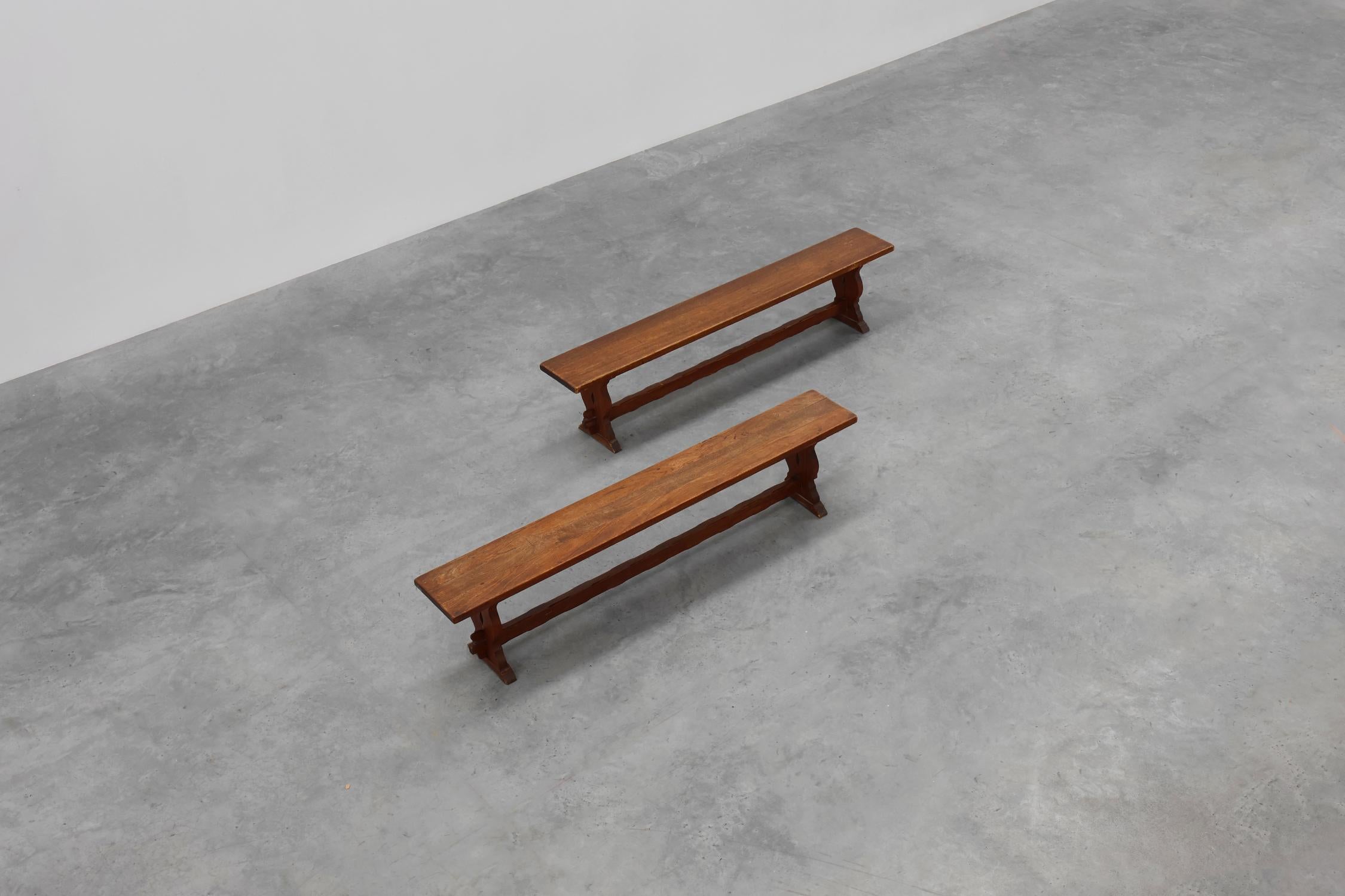 Panca rustica in quercia con una bella patina, Francia ca. 1900 in vendita 5