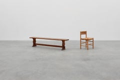 Panca rustica in quercia con una bella patina, Francia ca. 1900