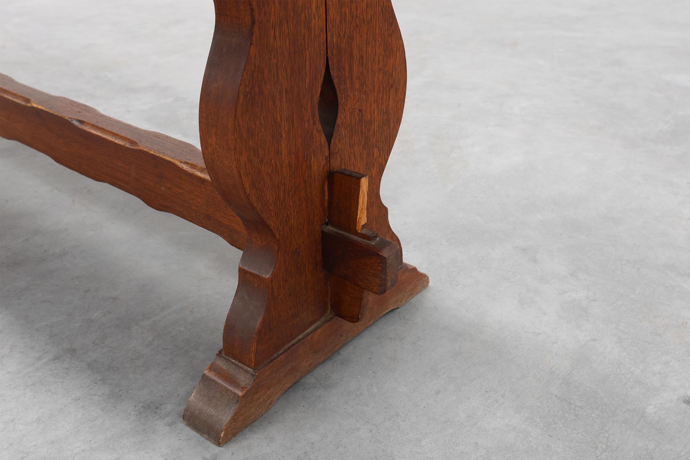 XX secolo Panca rustica in quercia con una bella patina, Francia ca. 1900 in vendita