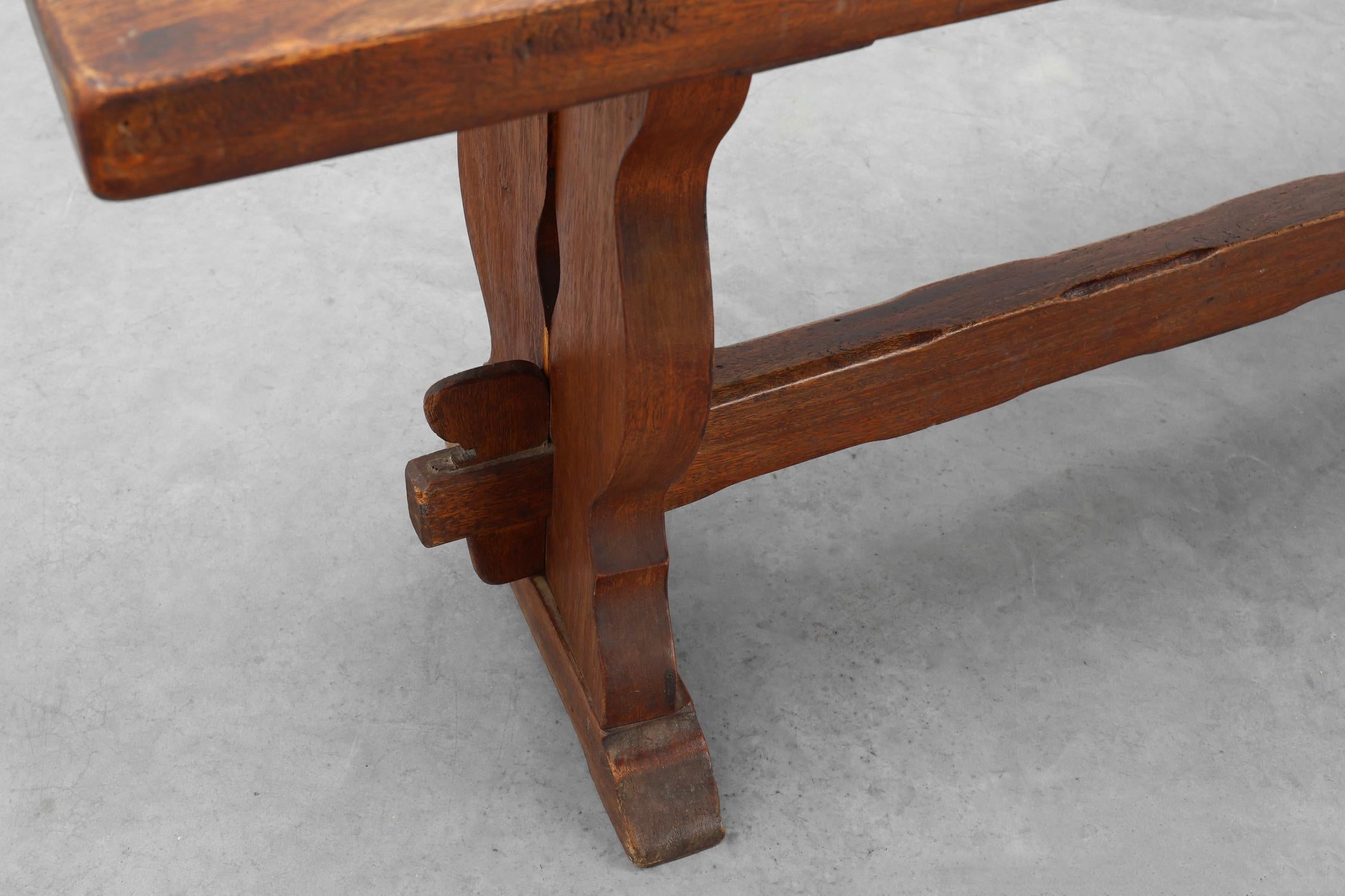 Quercia Panca rustica in quercia con una bella patina, Francia ca. 1900 in vendita