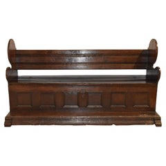 Antique Rustic Oak Bench with Storage