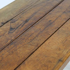 Rustic Oak Brutalist Vintage Dining Table