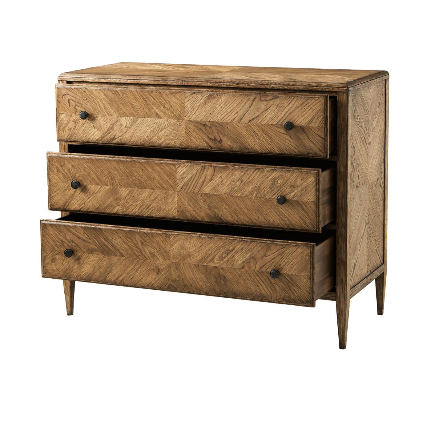 Vietnamese Rustic Oak Chest of Drawers, Light For Sale