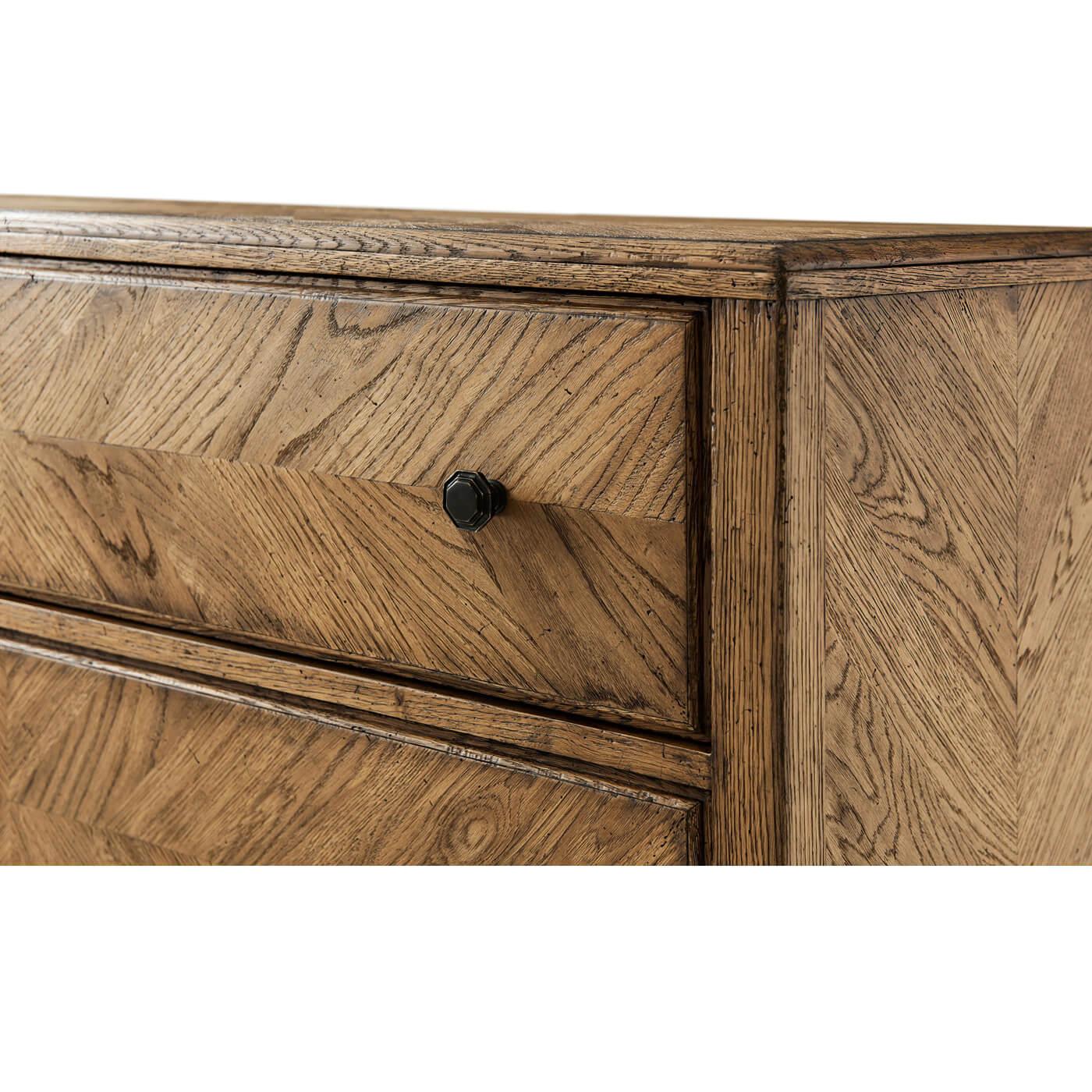 Wood Rustic Oak Chest of Drawers, Light For Sale