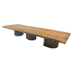 Rustic Oak Cocktail Table with Cork Bases, Belgium