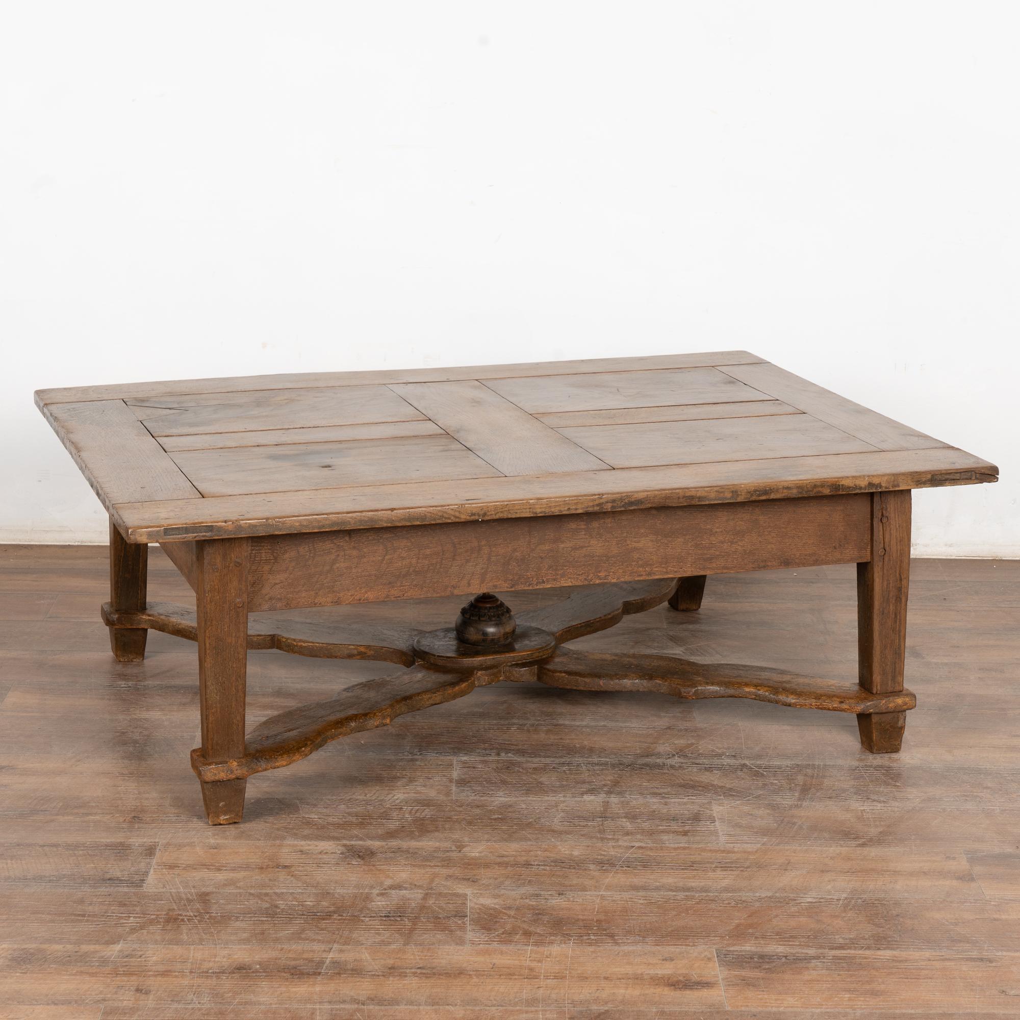 This rustic oak coffee table with  