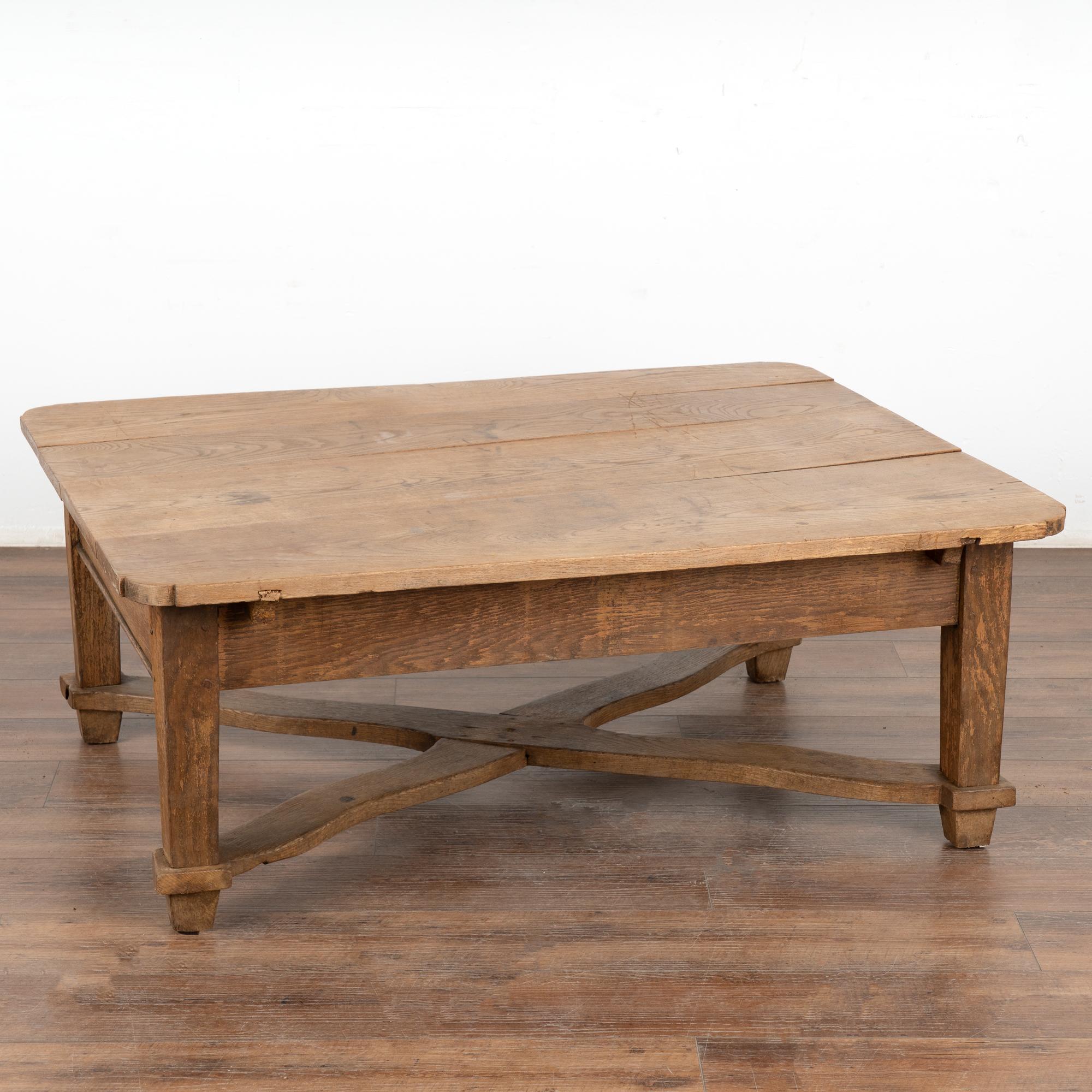Rustic oak coffee table with  
