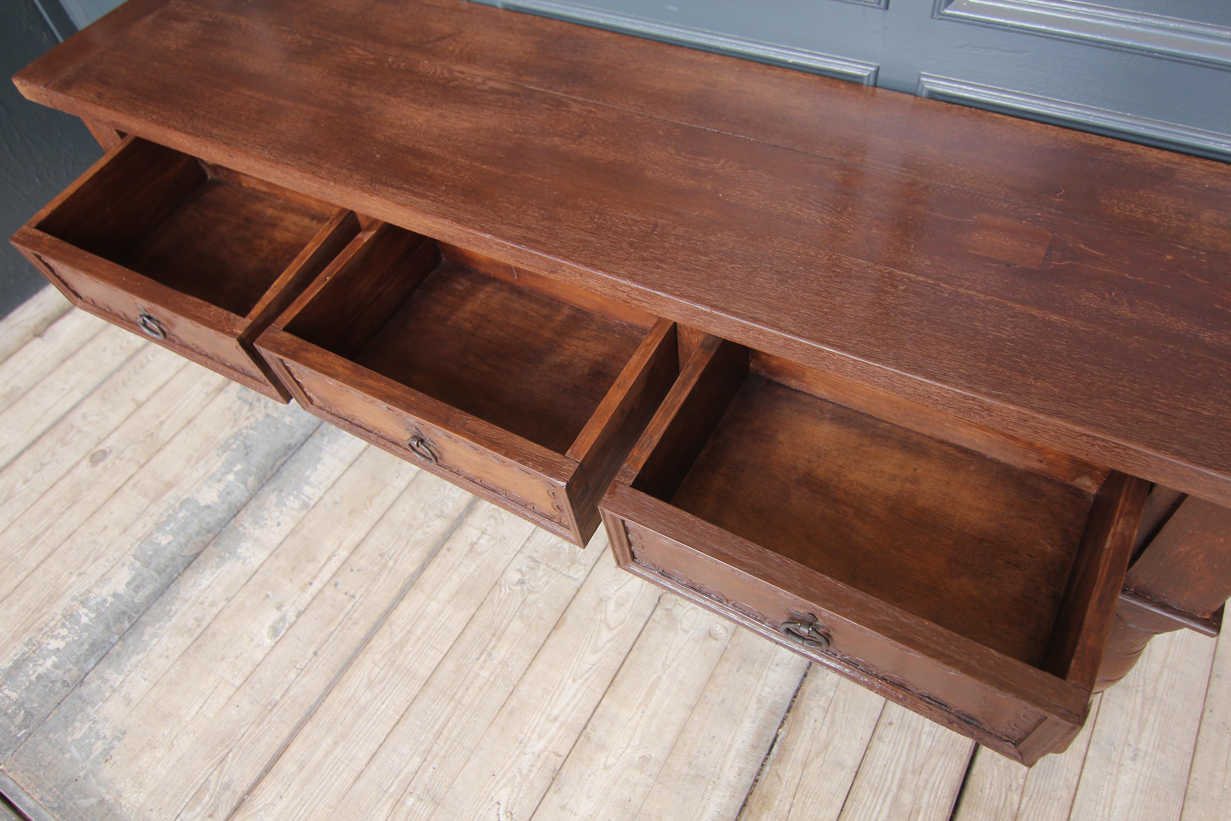 Rustic Oak Console Table For Sale 5