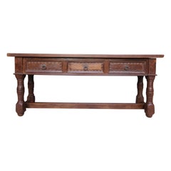 Rustic Oak Console Table