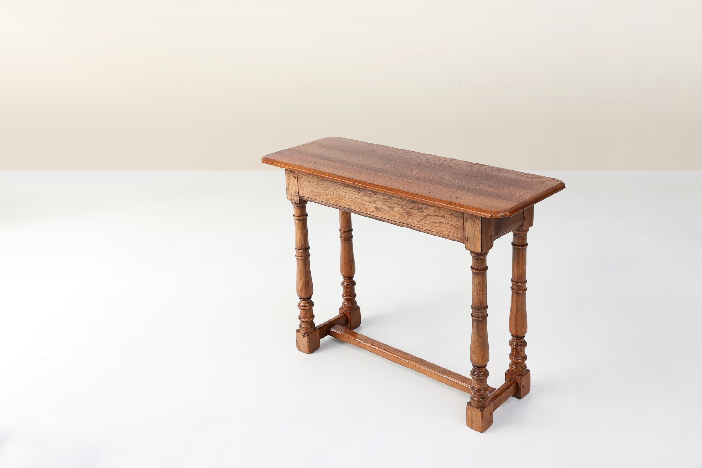 Rustic oak console table with drawer, Belgium ca. 1800 For Sale 2