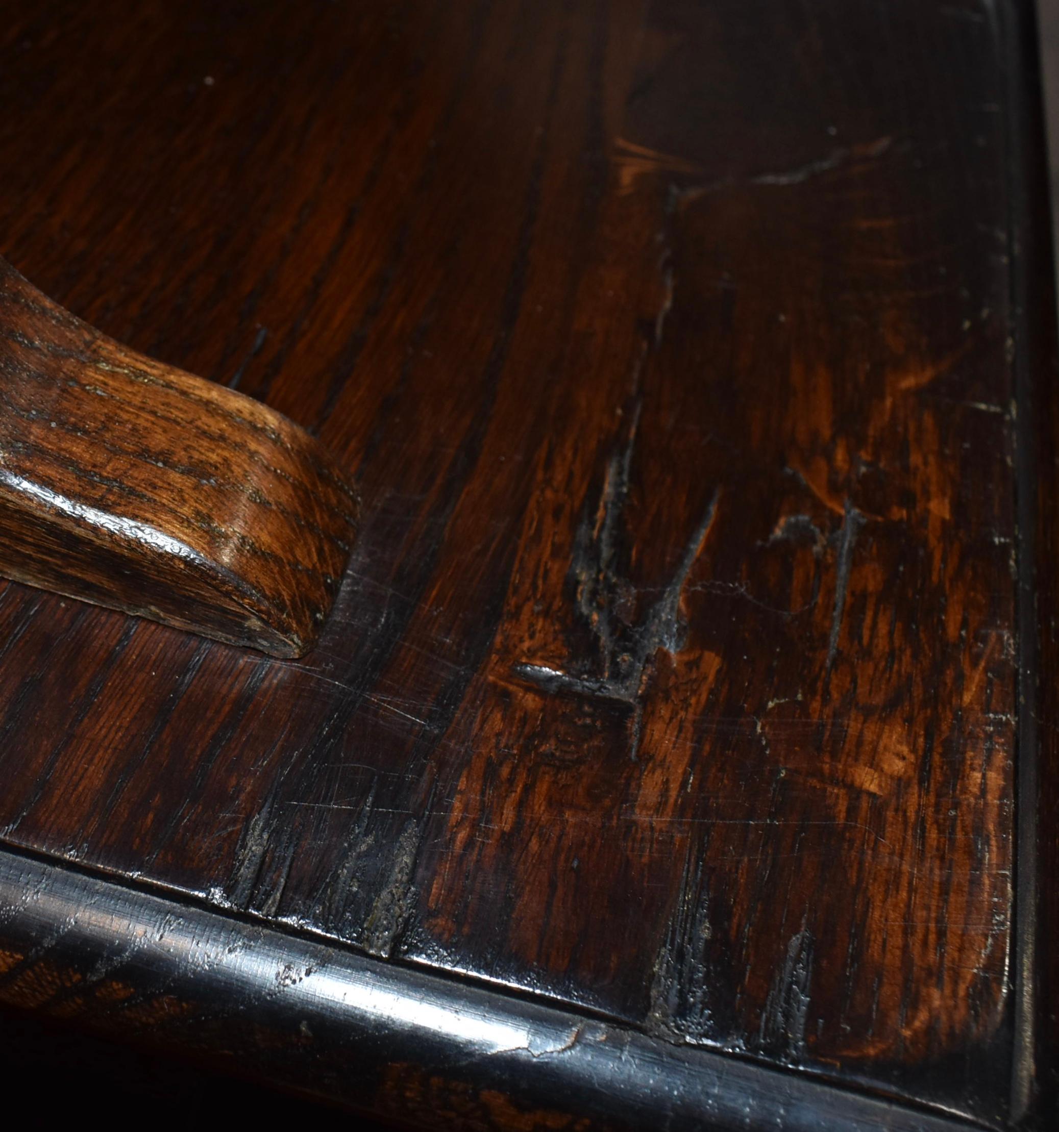 20th Century Rustic Oak Cupboard Display Cabinet, Mid-Century For Sale