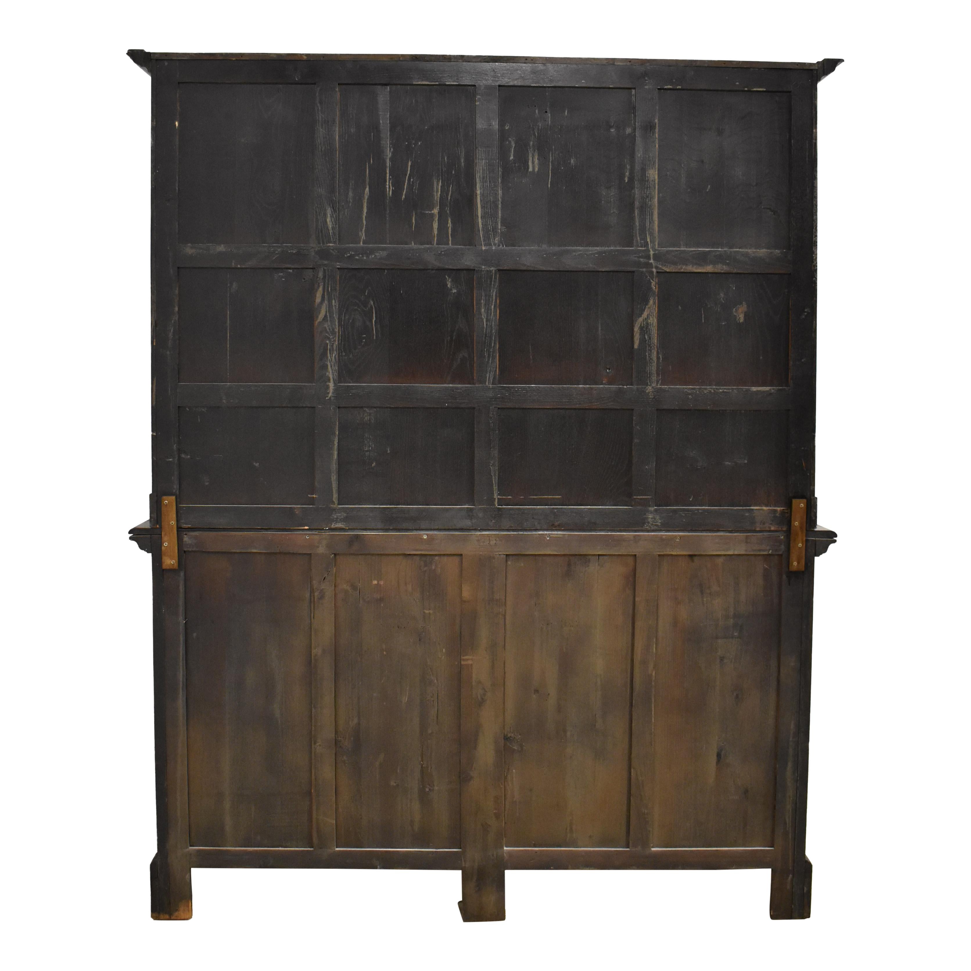Rustic Oak Cupboard Display Cabinet, Mid-Century For Sale 1