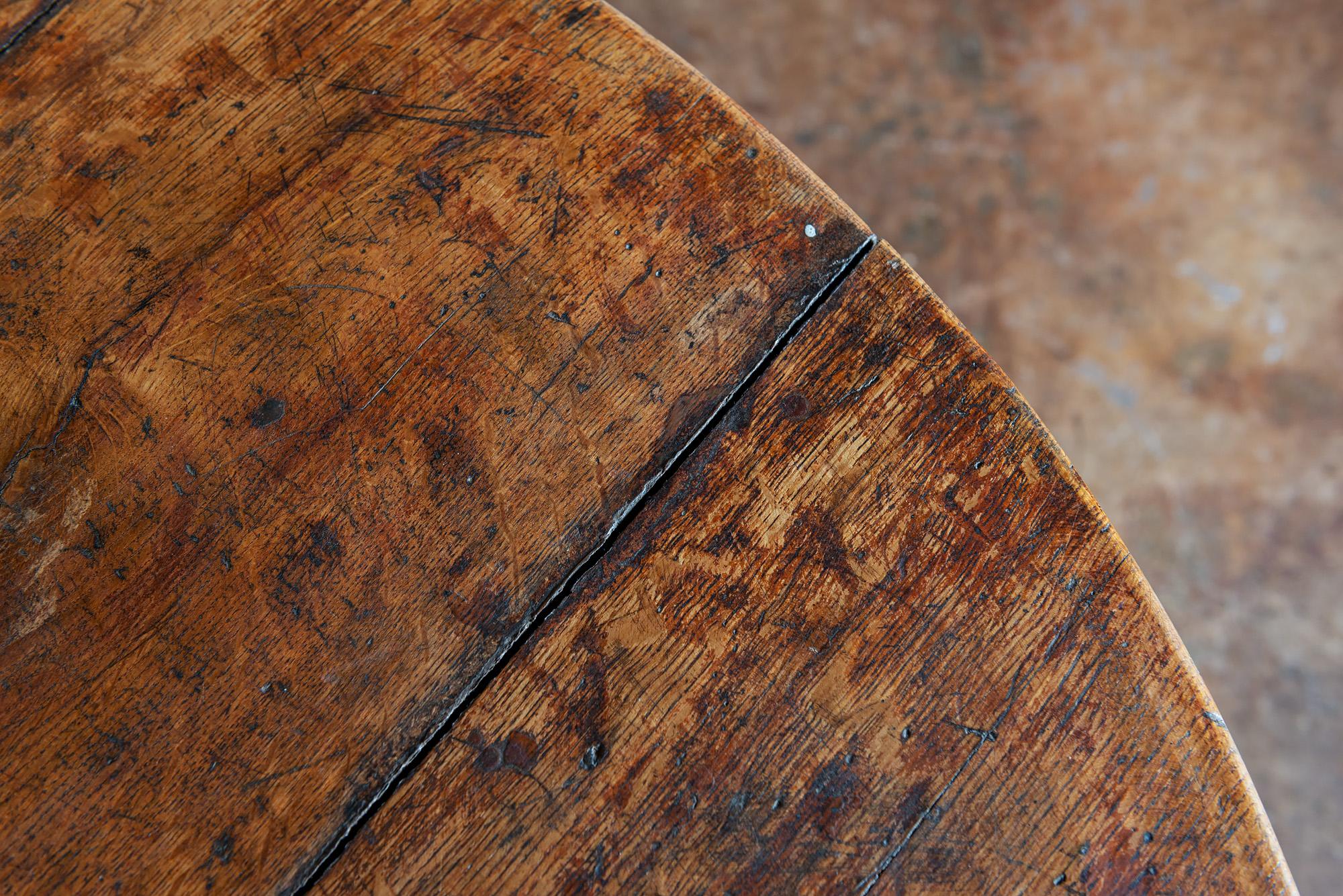 Rustic Oak Dining Table, France, 1900 4