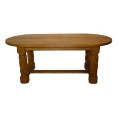 Rustic Oak Dining Table, circa 1920