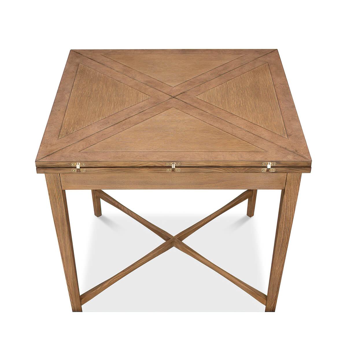 Contemporary Rustic Oak Envelope Game Table For Sale