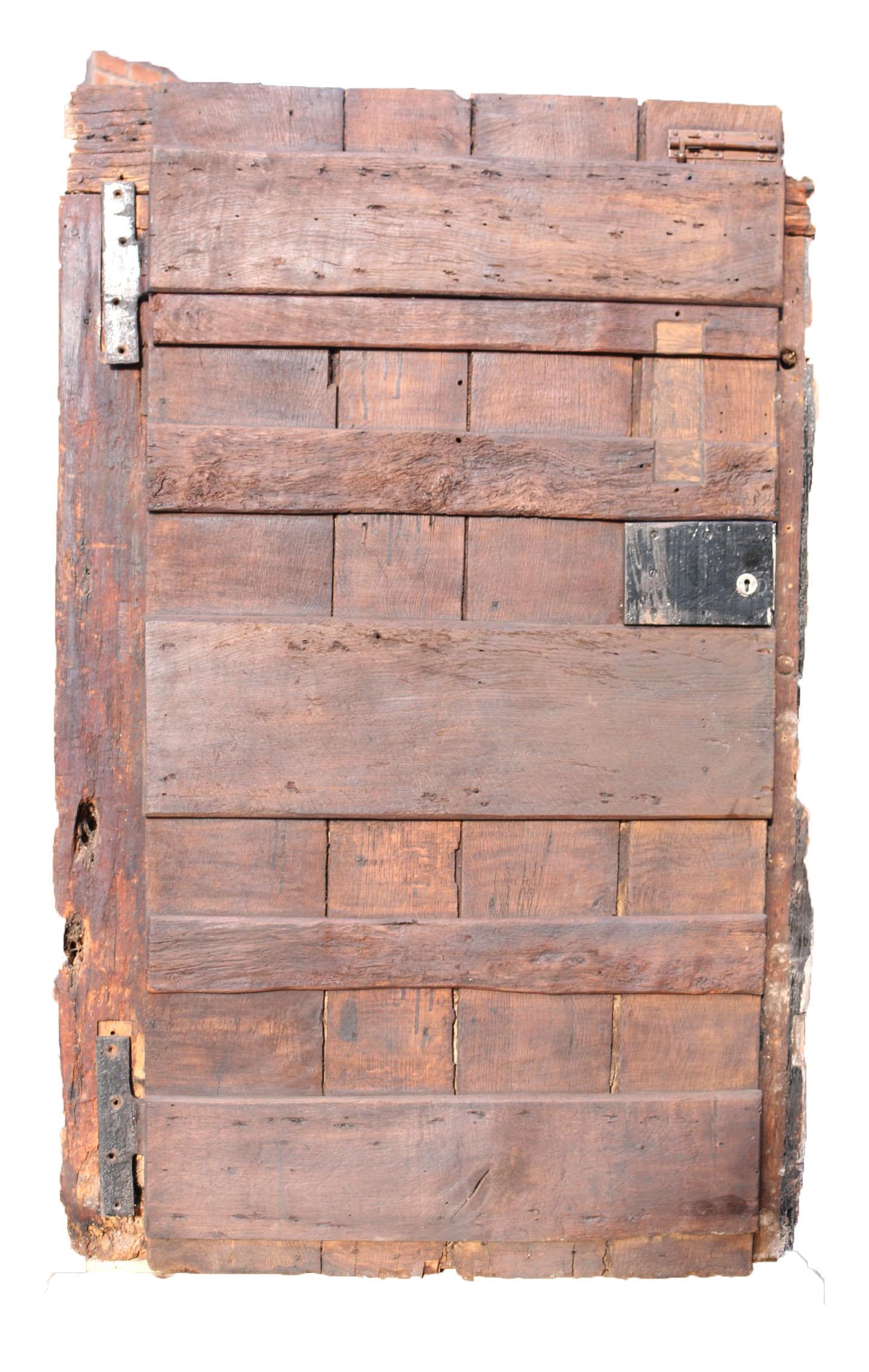 18th Century and Earlier Rustic Oak Exterior Door and Frame