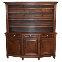 Rustic Oak Plate Cupboard Cabinet, circa 1875