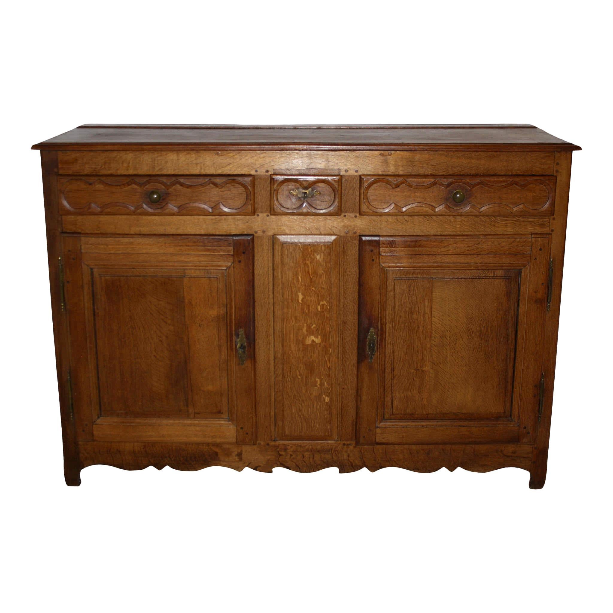 Rustic Oak Sideboard, circa 1890 For Sale