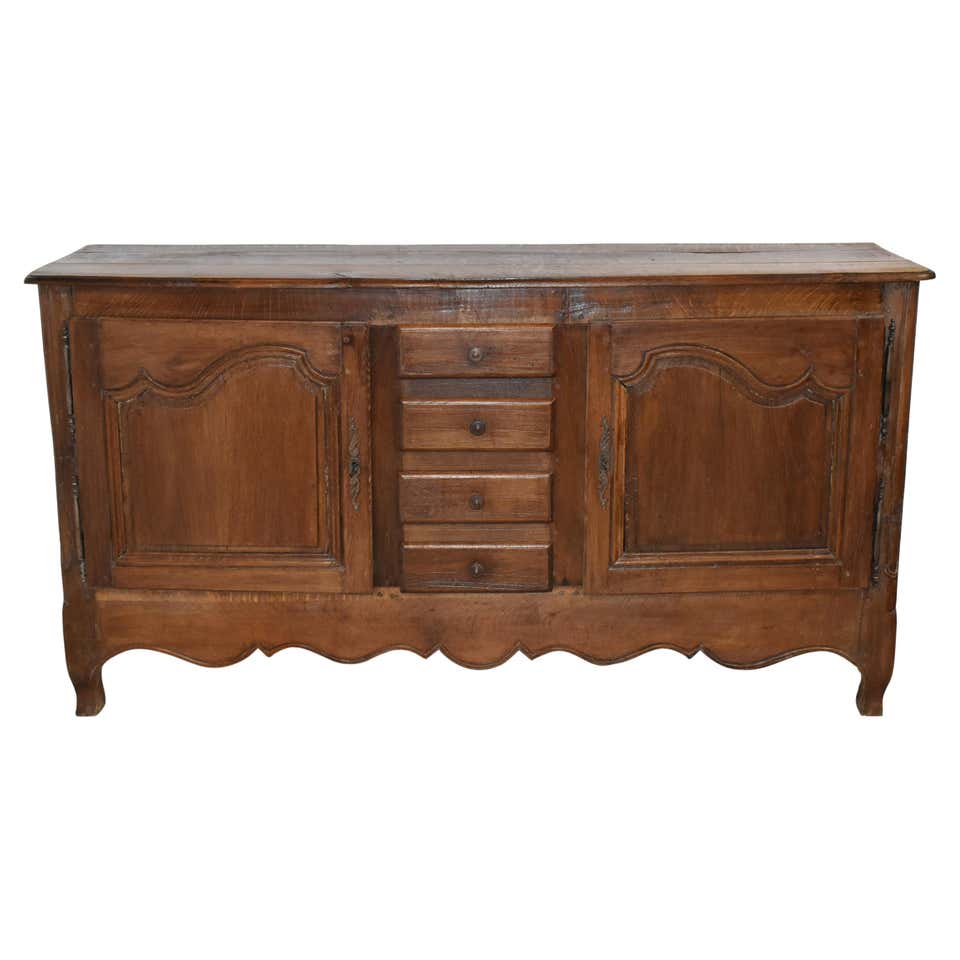Rustic Breakfront Louis XV Long Oak Breakfront Sideboard For Sale at 1stDibs | european ...