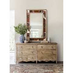 Rustic Oak Six-Drawer French Country Dresser