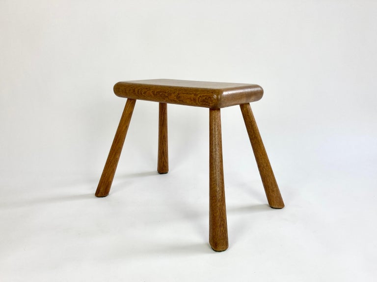 Rustic oak stool / side table, Netherlands 1960s For Sale at 1stDibs