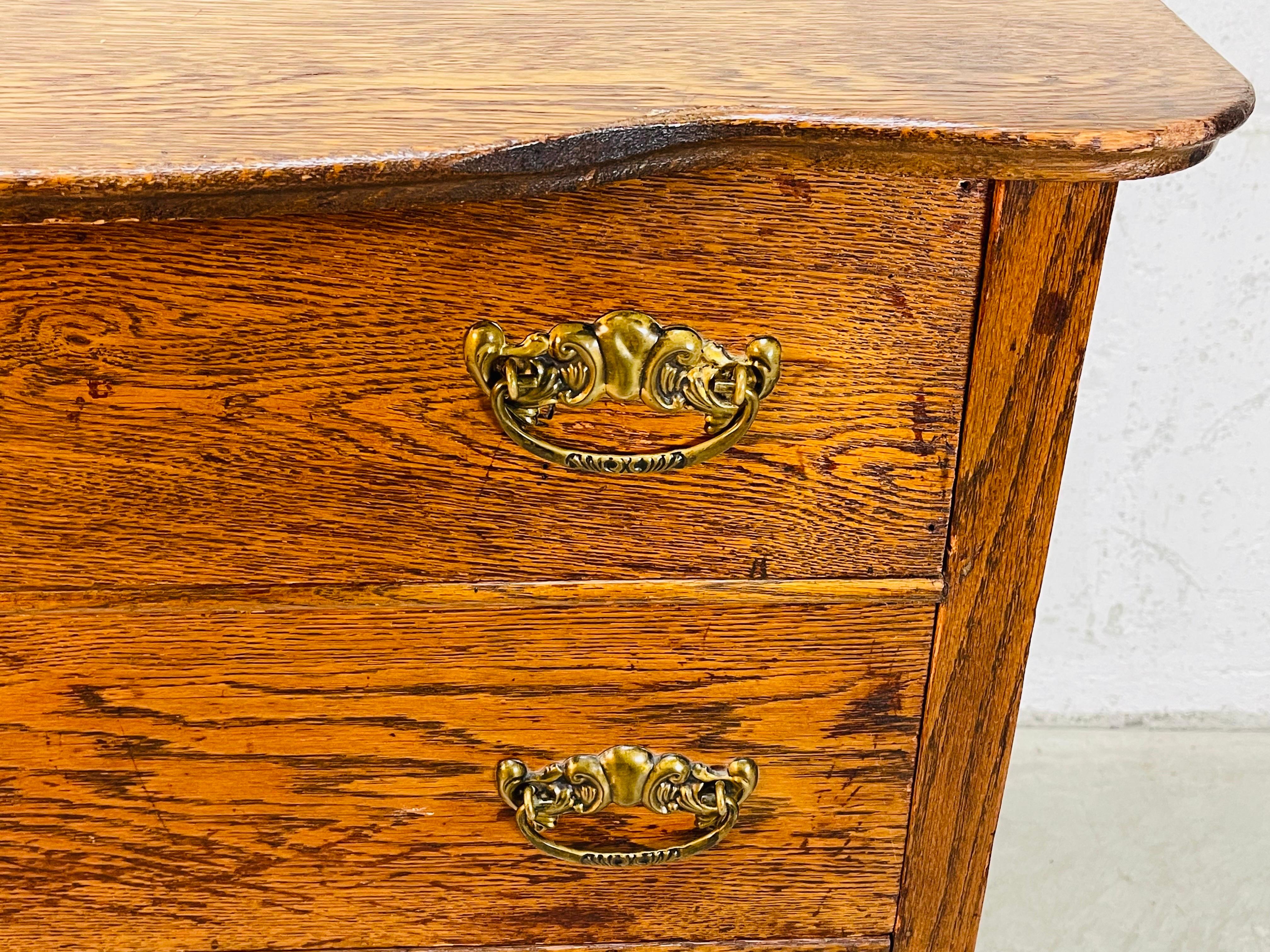 20th Century Rustic Oak Wood Dresser For Sale