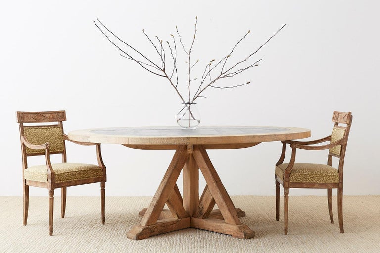 Round Pedestal Dining Table At 1stdibs, Reclaimed Oak Round Dining Table