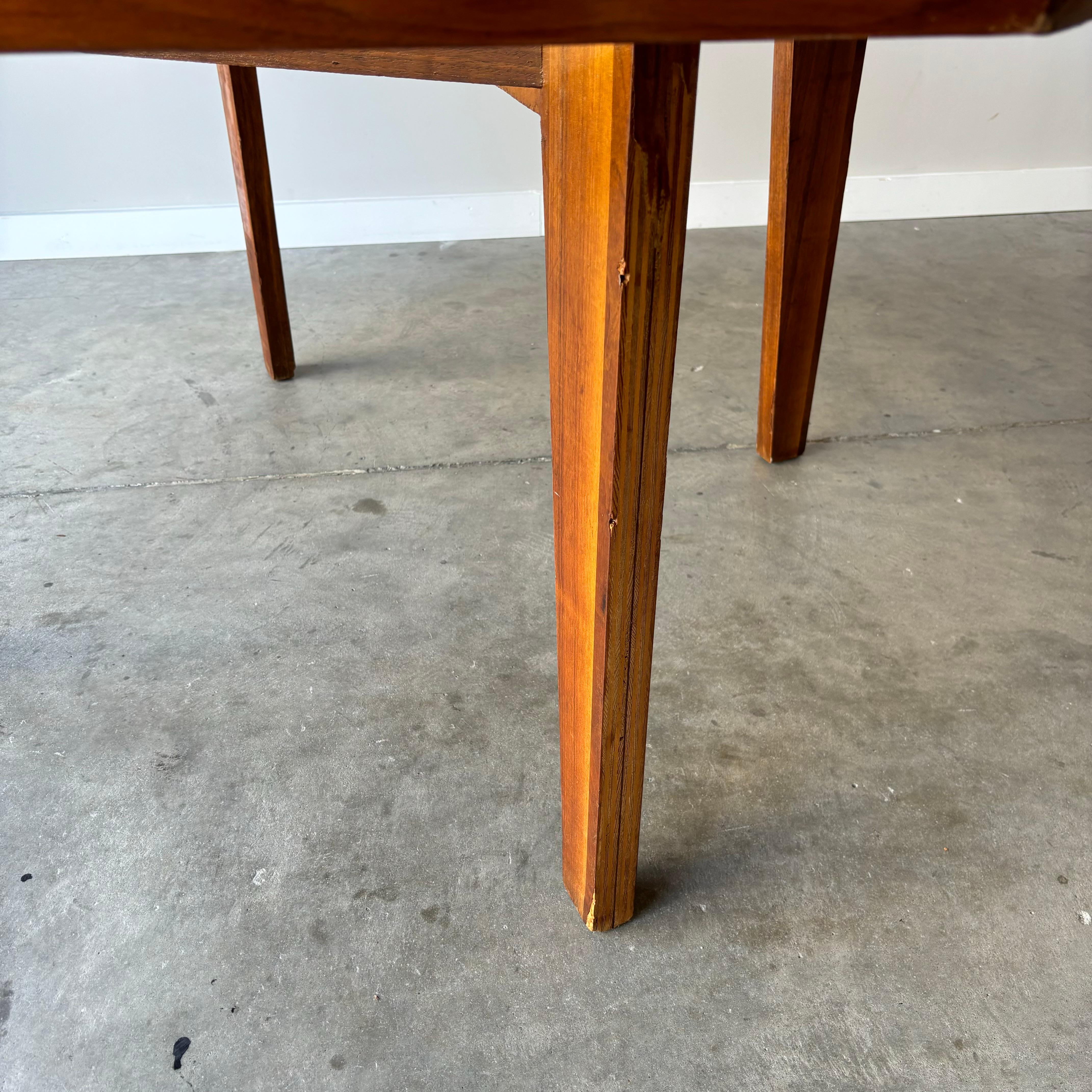 Rustic Octagonal Walnut Dining Table, 1960s For Sale 4