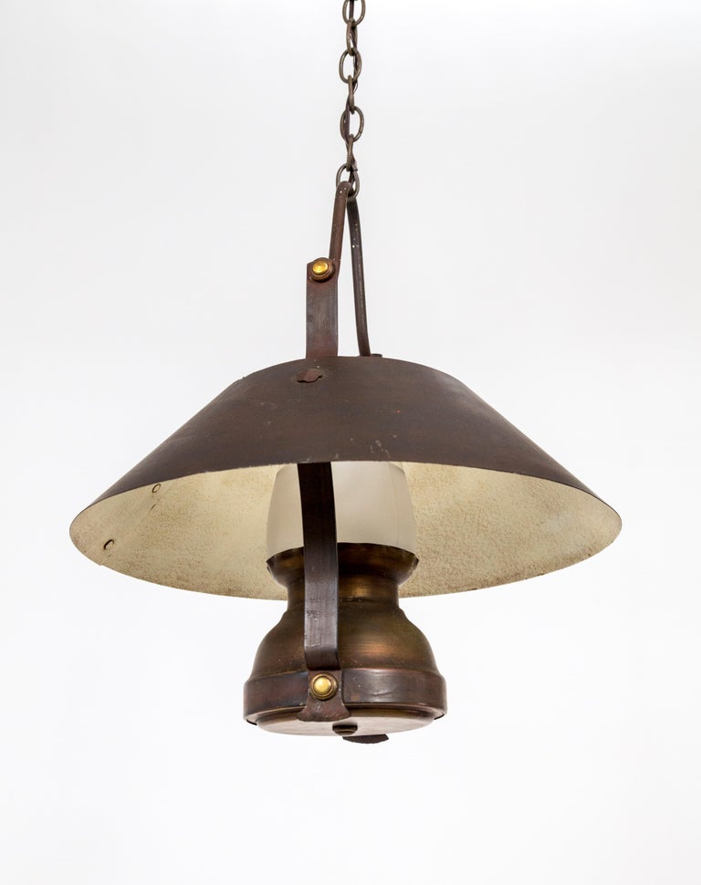 Rustic Oil Lamp Style Metal and Glass Lantern at 1stDibs metal and