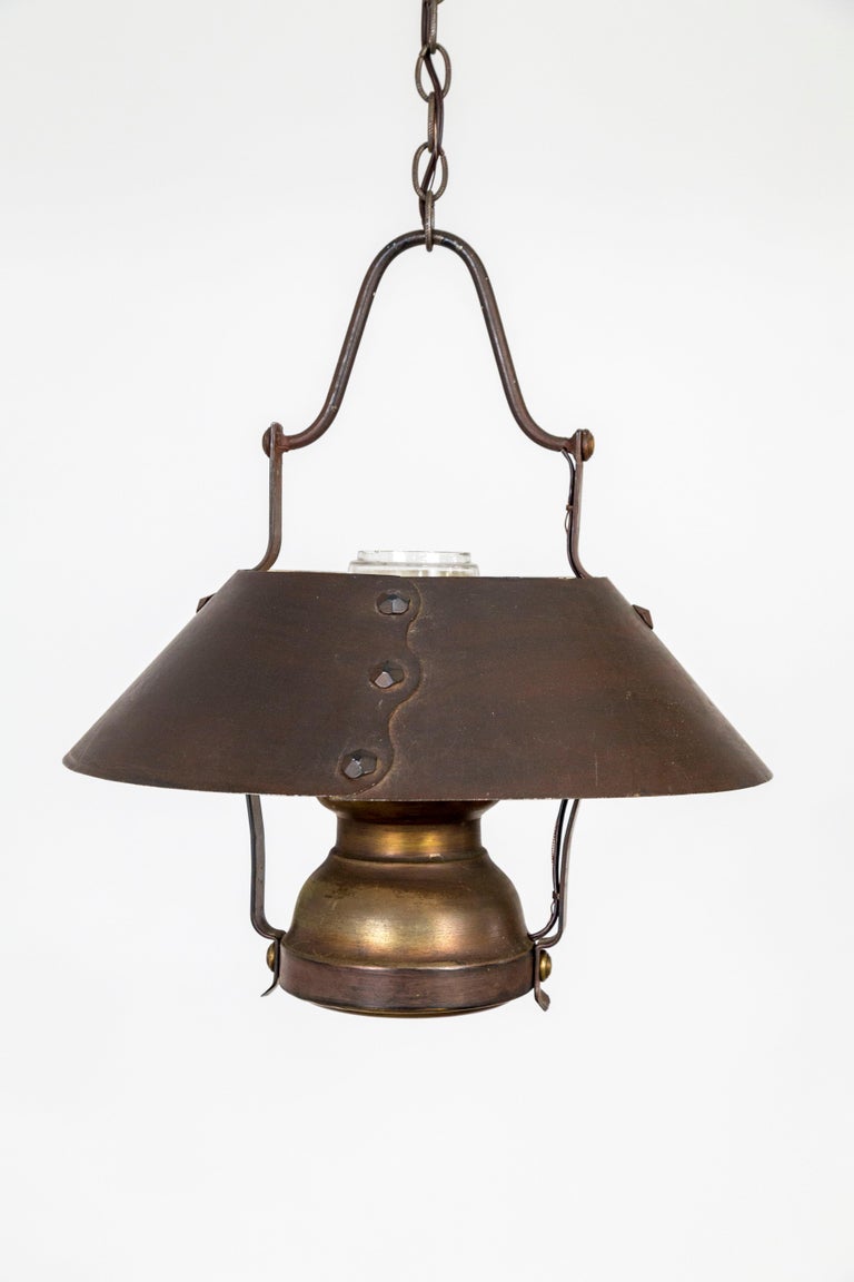 Rustic Oil Lamp Style Metal and Glass Lantern at 1stDibs metal and