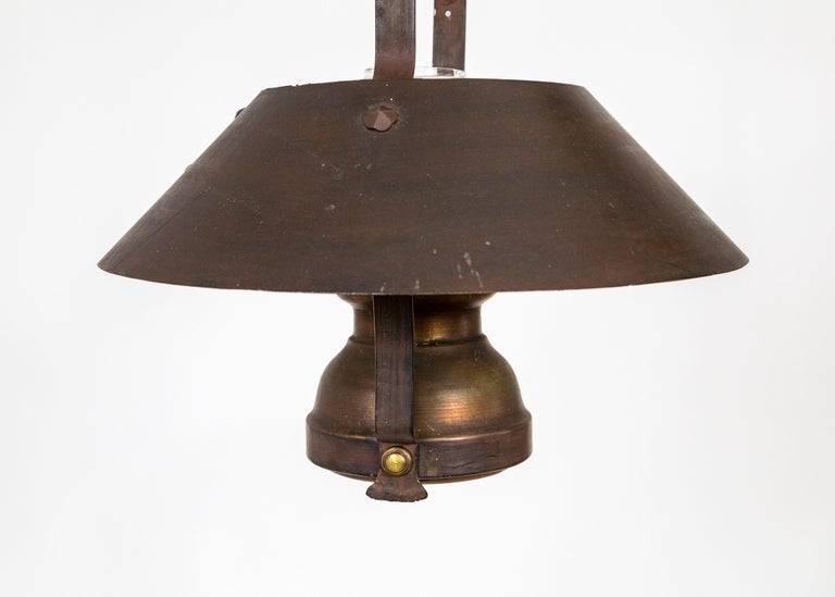Rustic Oil Lamp Style Metal and Glass Lantern at 1stDibs metal and
