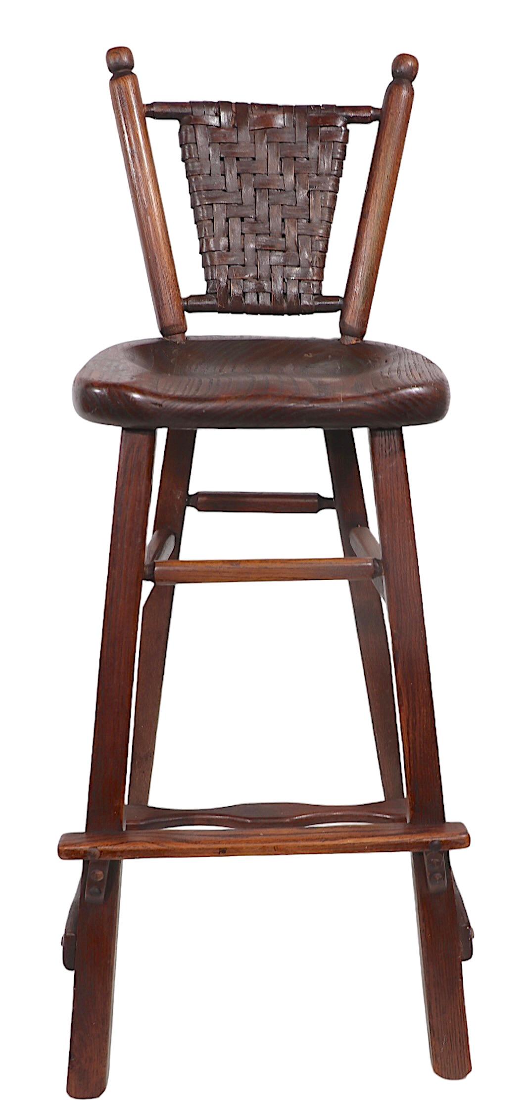 Rustic Old Hickory Bar  Stool c. 1940's For Sale 3