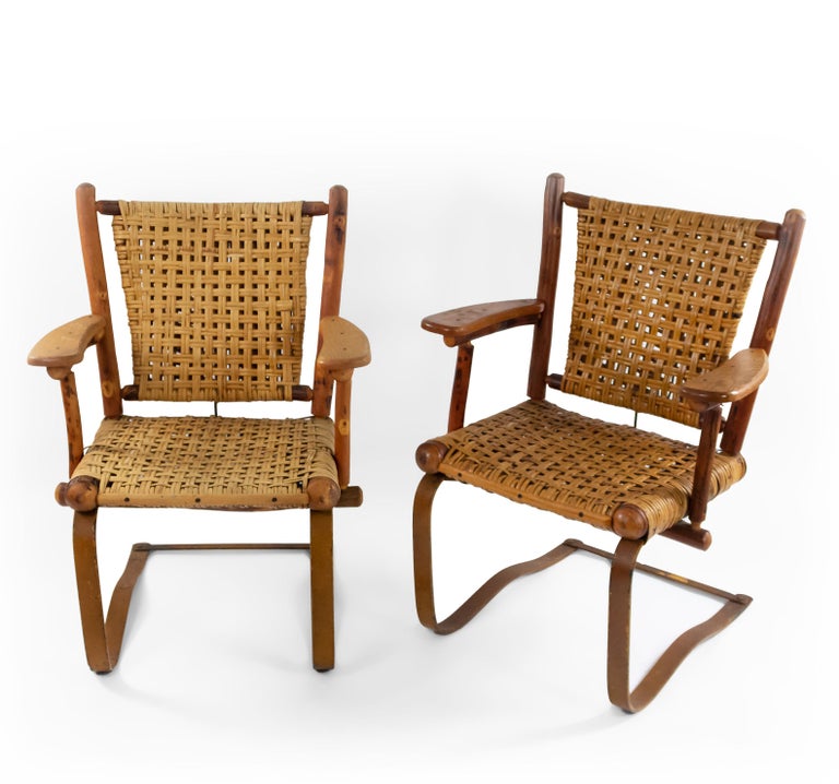 Rustic Old Hickory Bounce Chair For Sale at 1stDibs