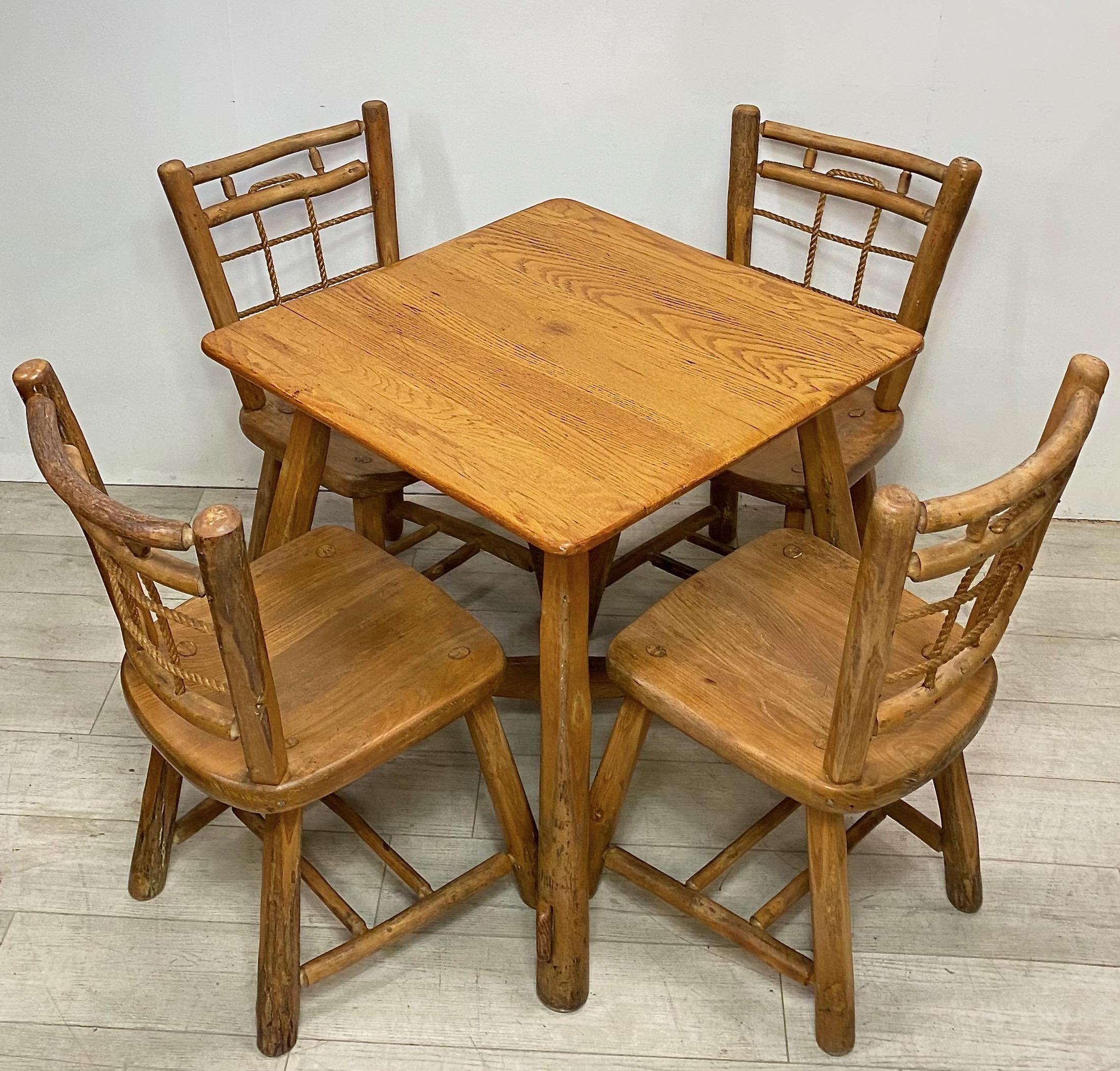 Rustic Old Hickory Dinette Set, American Midcentury, circa 1950 1