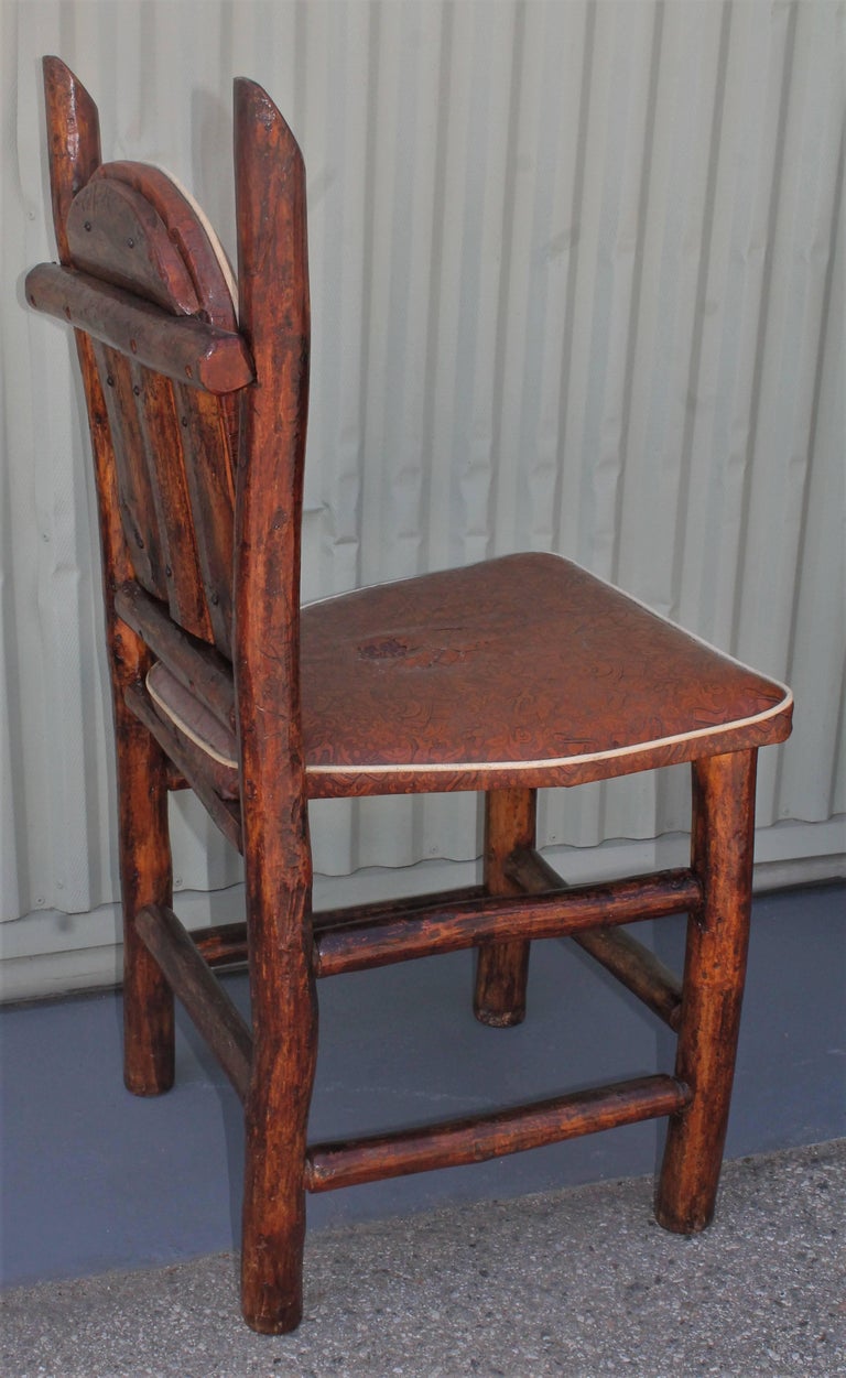 Rustic Old Hickory Game Table and Chairs at 1stdibs