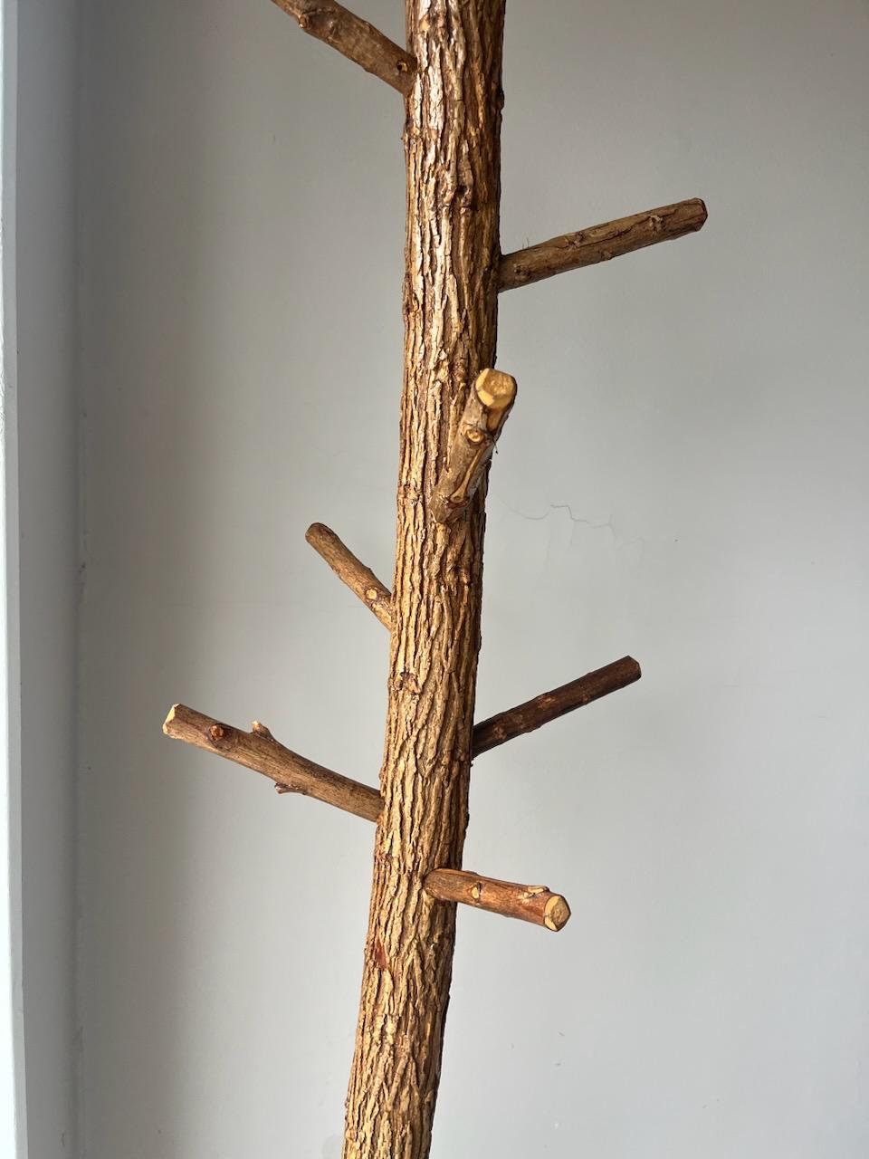 Wood Rustic Old Hickory Hat & Coat Tree For Sale