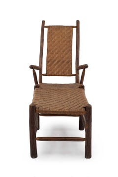 Rustikale Chaiselongue aus Old Hickory-Rattan