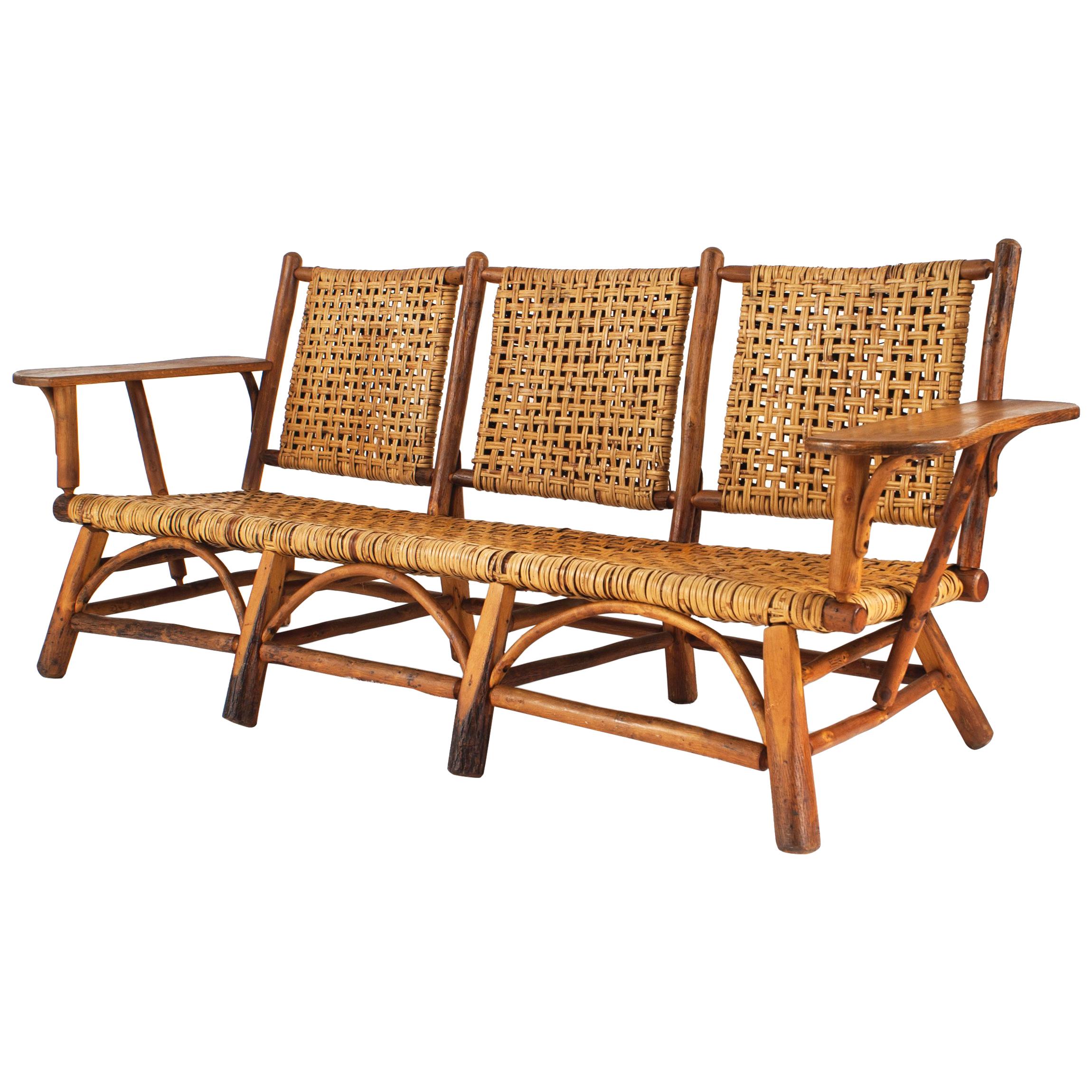 Rustic Old Hickory Settee, by Old Hickory
