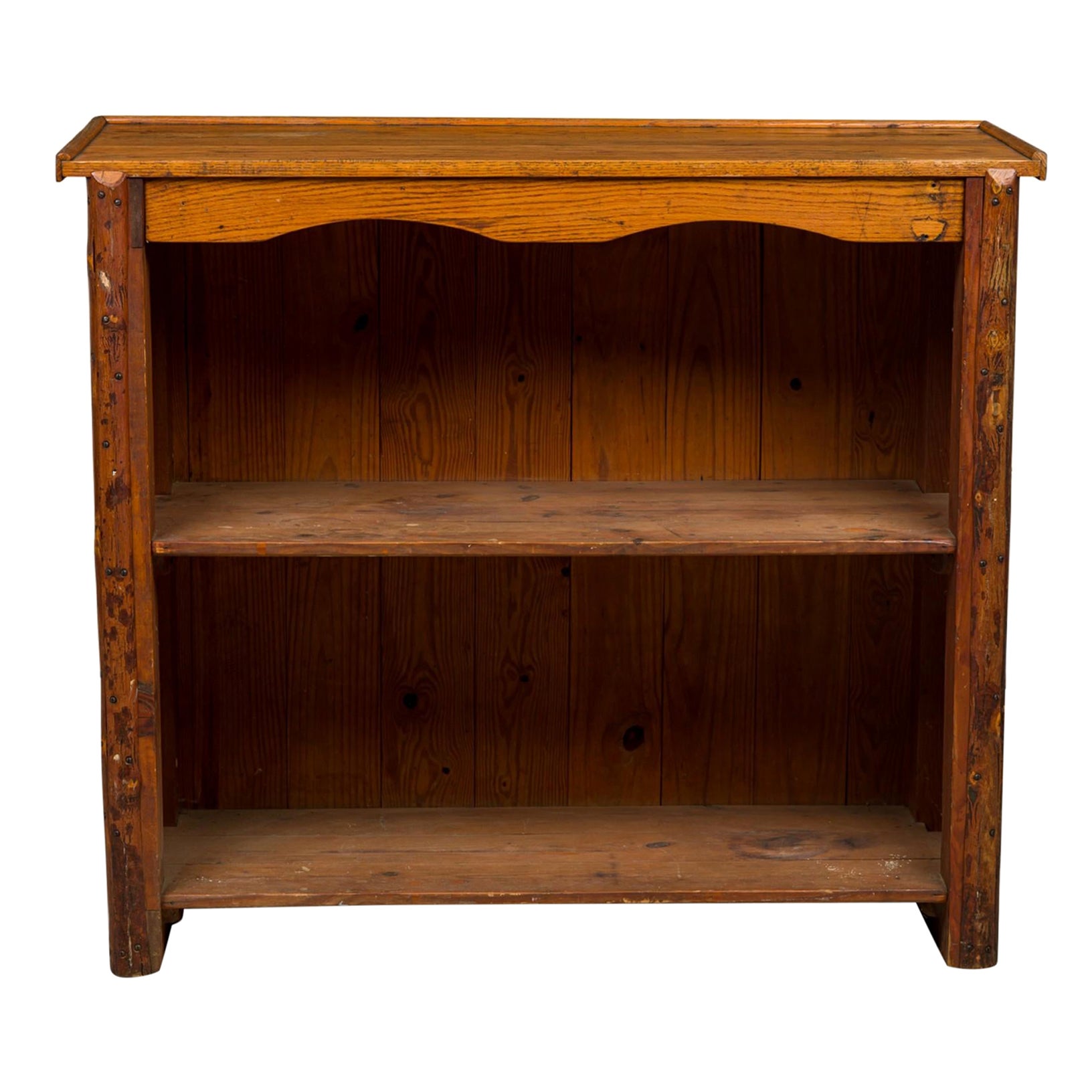 Bar rustique en rondins et rotin tressé, style Old Hickory
