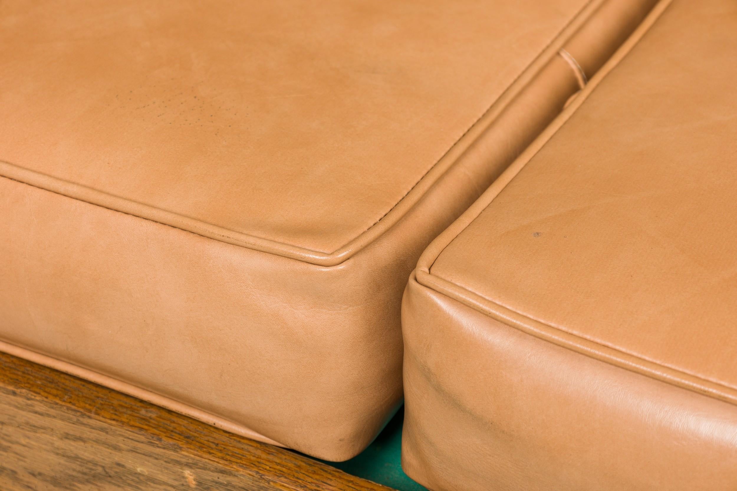 Rustic Old Hickory Wood and Tan Leather Settee in vendita 6