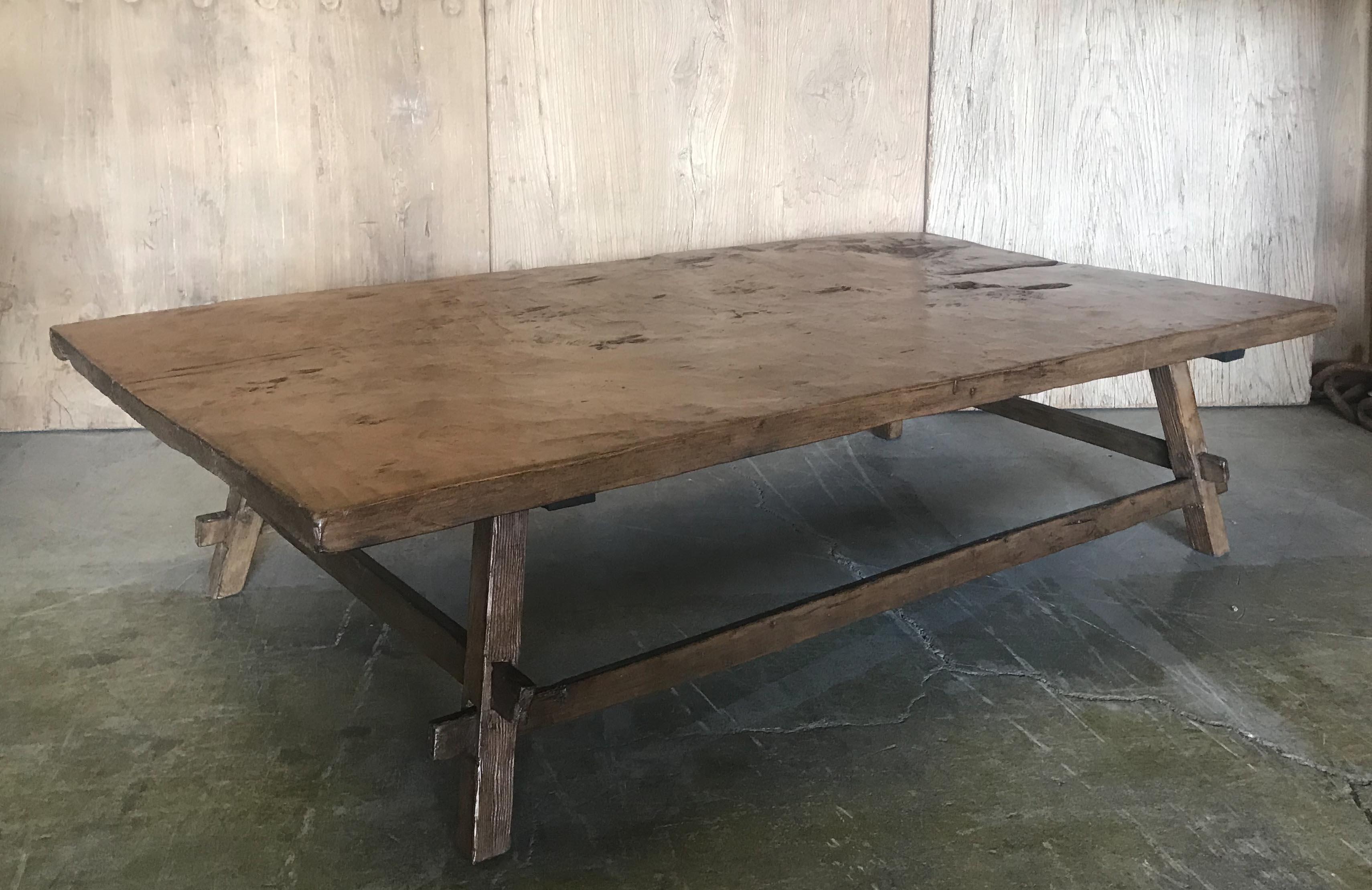 Guatemalan Rustic One Wide Board Coffee Table