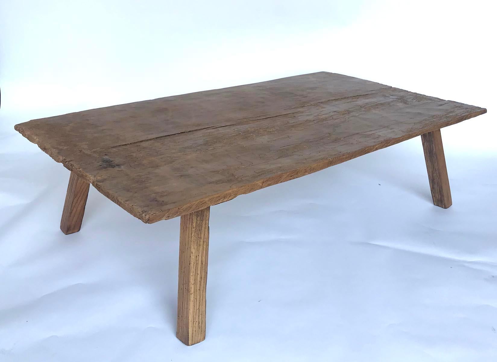 Guatemalan Rustic One Wide Plank Coffee Table