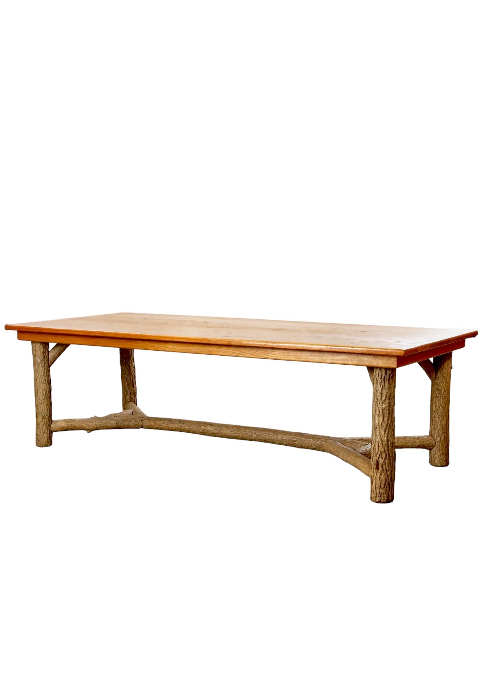 20th Century Rustic Or Primitive Faux Bois Eco-Friendly Hand Crafted La Lune Dining Table  For Sale