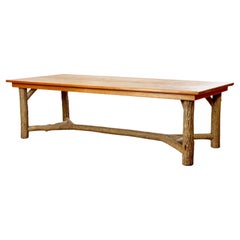 Rustic Or Primitive Faux Bois Eco-Friendly Hand Crafted La Lune Dining Table 