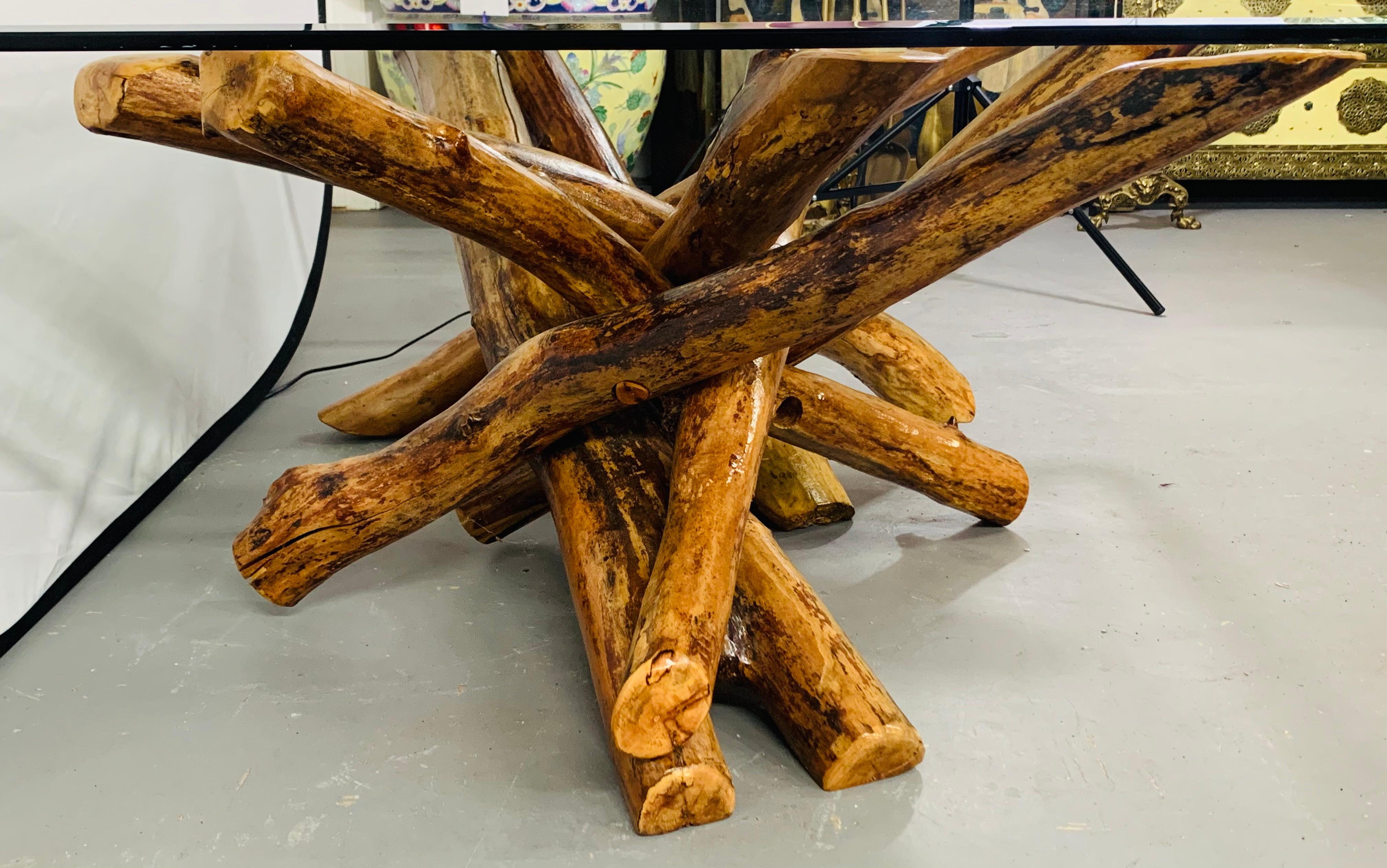 rustic glass coffee table