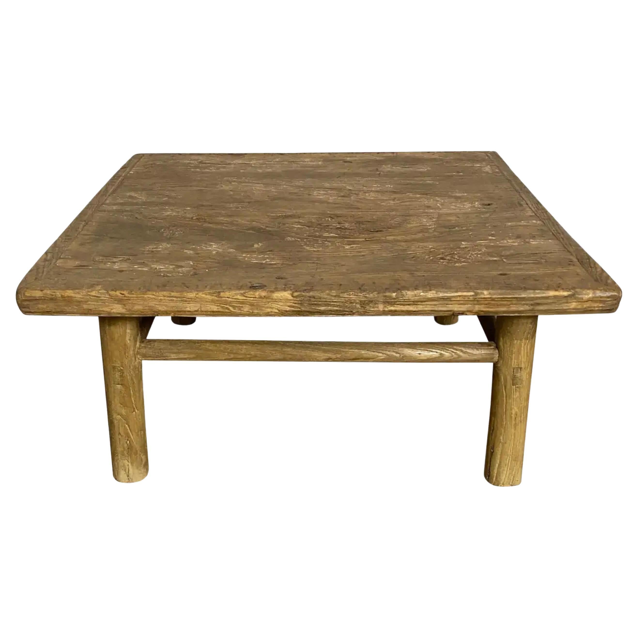 Rustic Organic Elm Wood Coffee Table